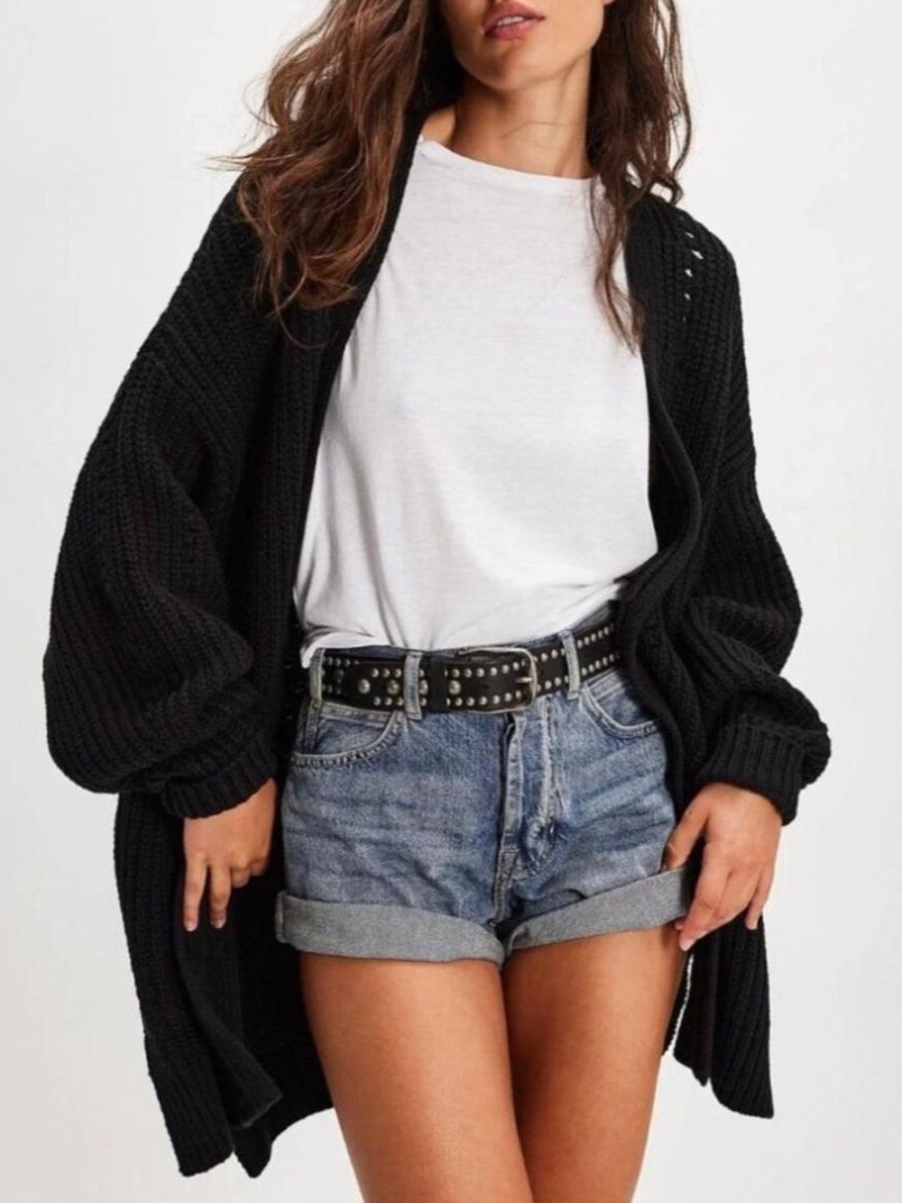Free People Black Nightingale Cardigan